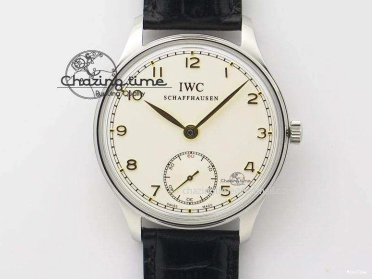 MIROTIME 0417 Sustainable Portuguese IW545408 White Dial ZF 1:1 Best Edition On Dark Blue Leather Strap 7335